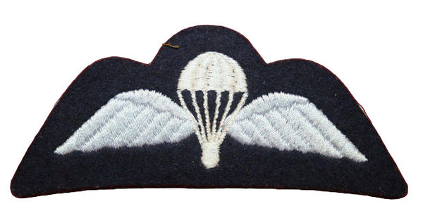 British Parachute Cloth Wing: Light Blue on blue with White Chute. RAF ISSUE