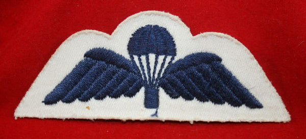 British Parachute Cloth Wing: Blue on White with Blue Chute