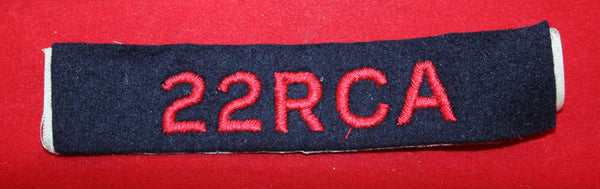 WW2, 22 RCA Royal Cdn Artillery Cloth Shoulder Flash