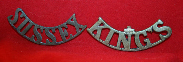 British Army: KING'S & SUSSEX Shoulder Title Badges