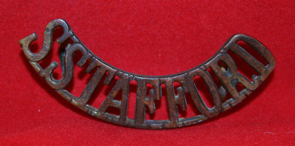 British Army: S.STAFFORD Shoulder Title Badge (South Staffordshire)