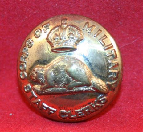 Canadian Army: Corps of Military Staff Clerks Uniform Button (large size)