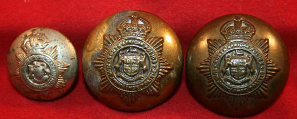SOUTH AFRICAN POLICE Uniform Button (Lot of3) 1913-1926 era.