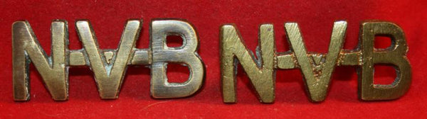 South African Shoulder Title pair. N V B. National Volunteer Brigade WW2 era.