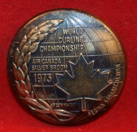WORLD CURLING CHAMPIONSHIP AIR CANADA SILVER BROOM Award Pin 1973
