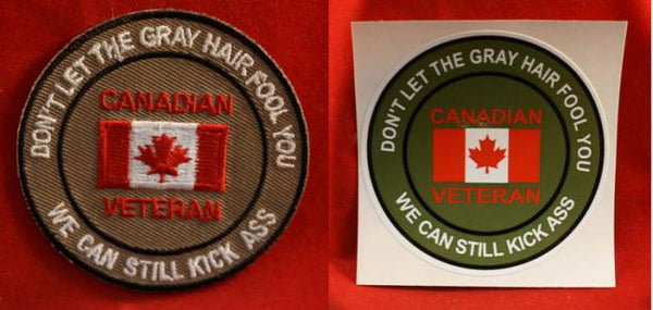 Novelty Canadian Veteran Sticker / Decal & Sew on Patch lot