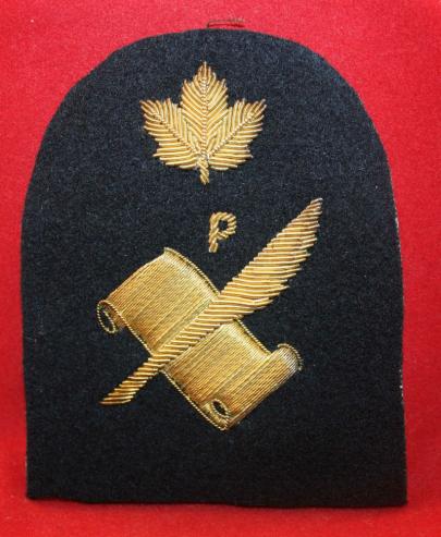1949/50 RCN, Royal Canadian NAVY, PAY WRITER,  trade rate patch