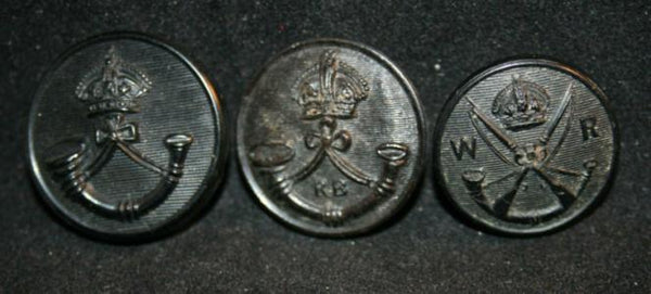 WITWATERSRAND RIFLES [S AFRICA] Bakelite (Horn) Uniform Button. Lot of 3.