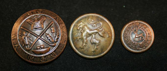 Uniform Button Lot of 3. Unknown. Lot of 3.
