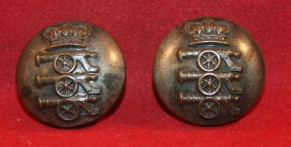 The ROYAL REGIMENT OF ARTILLERY Button Lot Silver plate 1855-1873 Victorian