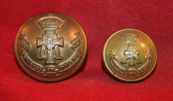 The Princess of Wale's Own Yorkshire Regiment, 1881-1903 issue button lot.