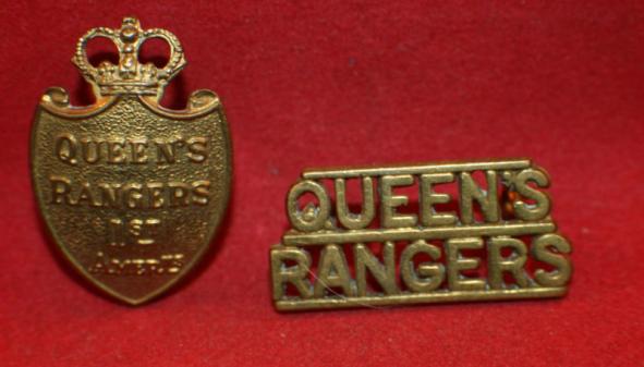 WW2, The Queen's York Rangers, Collar Badge and Shoulder Title Lot