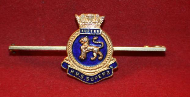 Royal Navy, H.M.S. SUPERB, Minotaur Class Light Cruiser, Ships Pin.
