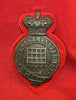 Victorian era, QUEEN'S WESTMINSTER VOLUNTEERS Badge, on red backing