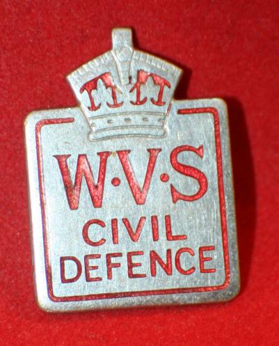 British issue W.V.S., Women's Volunteer Service, CIVIL DEFENCE, Members pin.