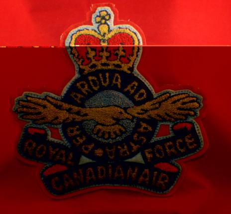 RCAF, Royal Canadian Air Force Jacket Crest, Queens Crown.