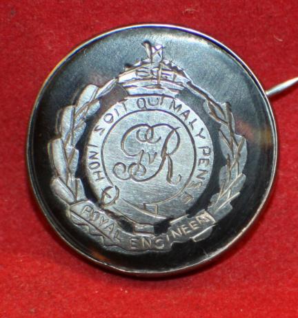 1914 British, WW1 ROYAL ENGINEER'S Sweetheart Pin / Box. Sterling Silver.
