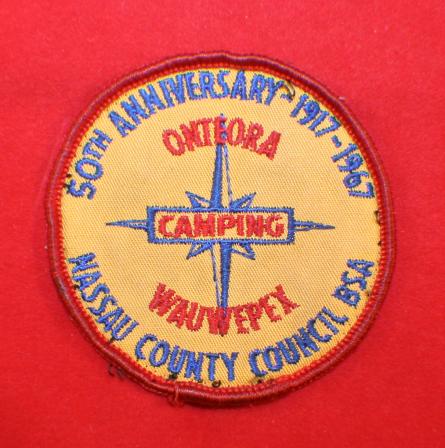 50th ANNIVERSARY 1917-1967, ONTEORA, WAUWEPEX, Nassau County Council BSA Patch