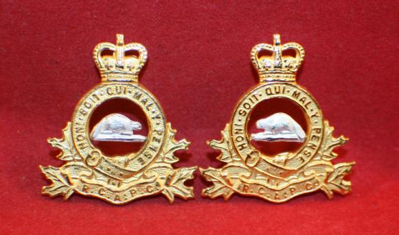 RCAPC, Royal Canadian Army Pay Corps, Officer's, Collar Badge Pair