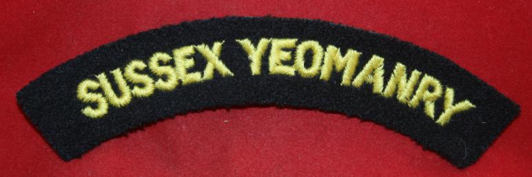 British Army: SUSSEX YEOMANRY Cloth Shoulder Flash