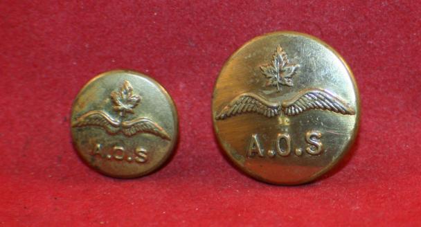 WW2 A.O.S., Air Observation School Uniform Button lot. SCULLY maker.