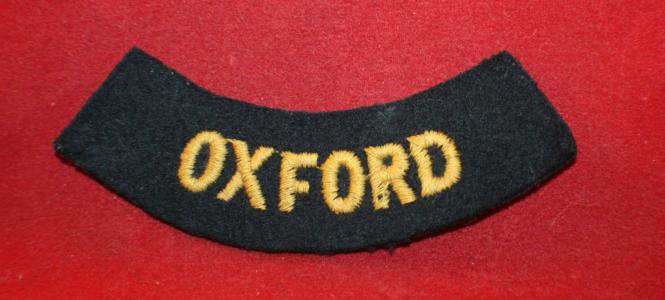 WW2 era, British Home Guard / Civil Defence OXFORD Shoulder Patch