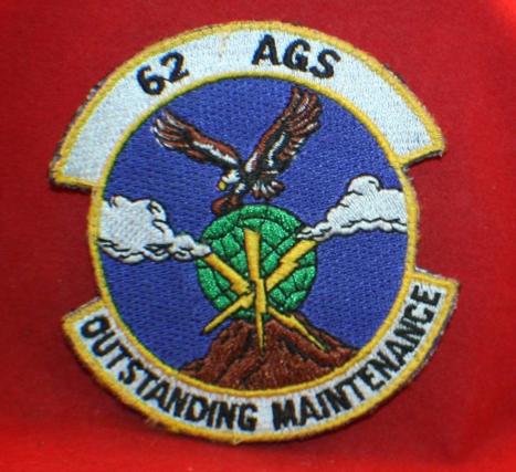 62nd AGS (AMXS) USA Airforce Cloth Shoulder Flash with Velcro