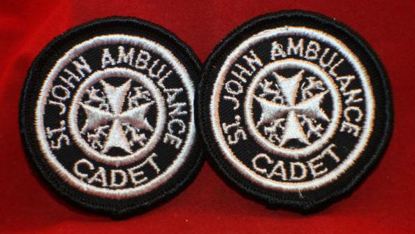 St John Ambulance CADET Uniform / Cap Badge Patch. Lot of 2