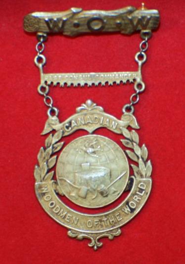 Canadian Woodmen of the World 1945 WOW, Presentation Service Medal - Sterling.