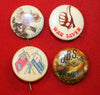 Misc. Pin Back Pin lot. Post Cereals, War, Religious - Lot of 4