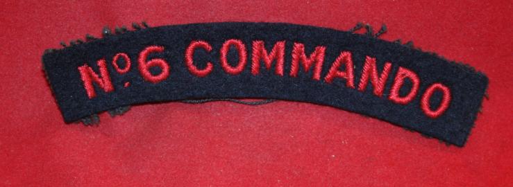 British Army, No 6 Commando Cloth Shoulder Flash / Patch