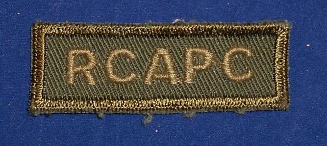 Canadian: RCAPC Royal Canadian Army Pay Corps Cloth Combat Tab