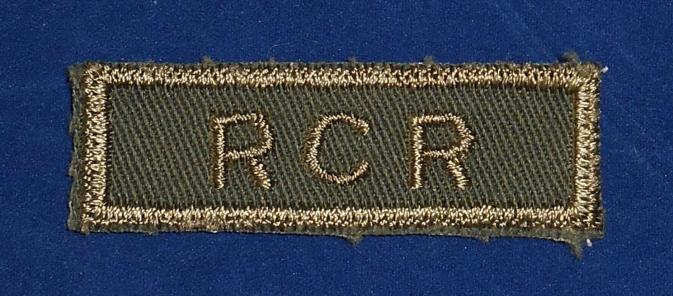 Canadian: RCR Royal Canadian Regiment Cloth Combat Tab