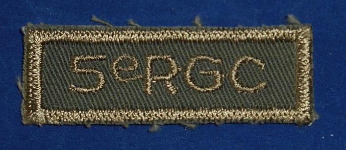 Canadian: 5eRGC 5 Regiment de Genie de Combat Cloth Combat Tab