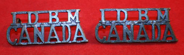 WW1 CEF 1st Depot Battalion, Manitoba, Shoulder Title Badge Pair 1 D.B.M.