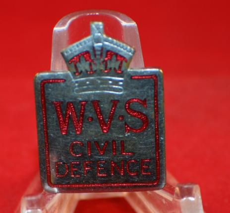 WW2 era, W.V.S., Women Volunteer Service, CIVIL DEFENCE, Members Pin / Badge