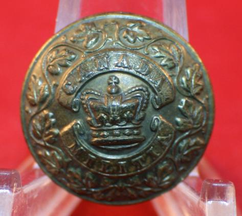CANADA MILITIA Uniform Button - Victorian Crown Centre Design - 1870's/80's era