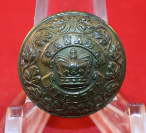 CANADA MILITIA Uniform Button - Victorian Crown Centre Design - 1870's/80's era