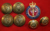 Lot of 7, Welsh Guards & Welsh Regiment Uniform Buttons & Sweetheart Pin
