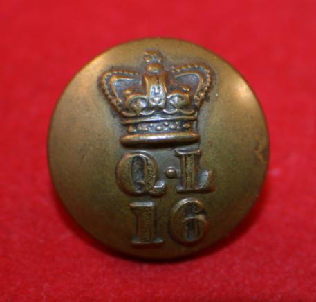 QVC 16th Queens Lancers Uniform Button - Circa 1861-1902