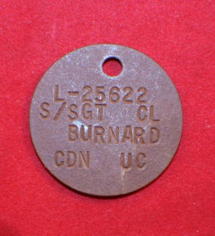 WW2 Identification Tag / DOG TAG L25622 S/SGT CL BURNARD - CMSC