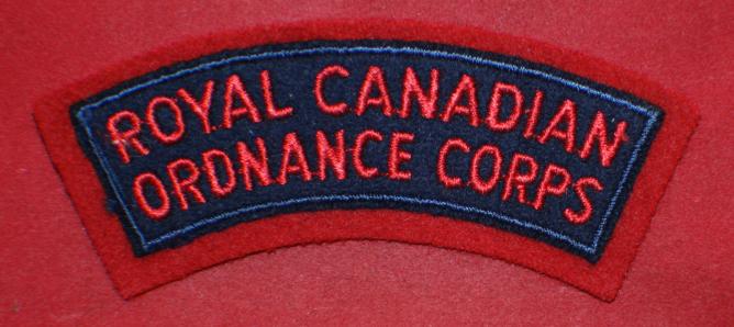 Post WW2, Royal Canadian Ordnance Corps Shoulder Title Flash