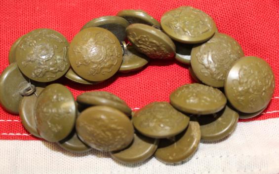 Grouping of 25 Large Size WW2 British Economy Uniform Buttons