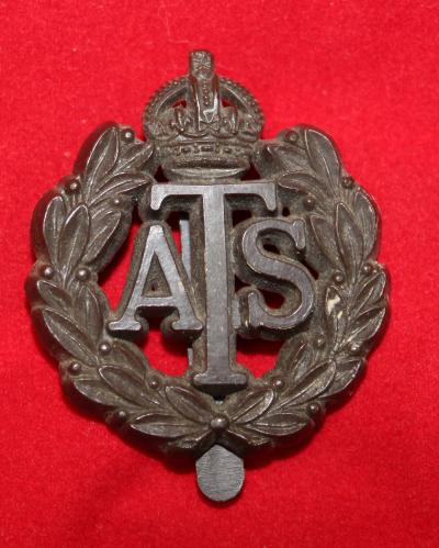 British WW2 Economy Cap Badge ATS