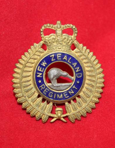 New Zealand Regiment Officers Enameled Cap Badge