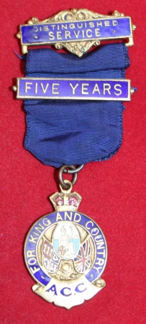 For King and Country ACC Five Years Distinguished Service Medal