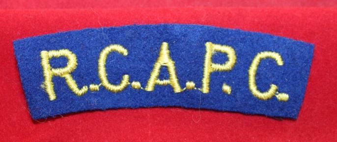 RCAPC Royal Canadian Army Pay Corps Cloth Shoulder Flash