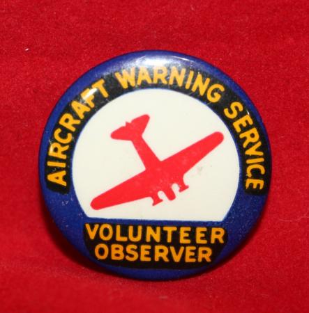 Aircraft Warning Service Volunteer Observer Pin – Marway Militaria Inc ...