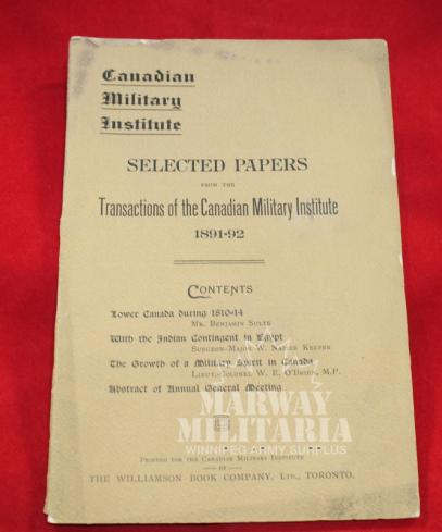 Selected Papers from the Transactions of the Canadian Military Institude
