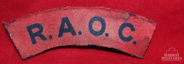 WW2 RAOC Canvas Shoulder Flash